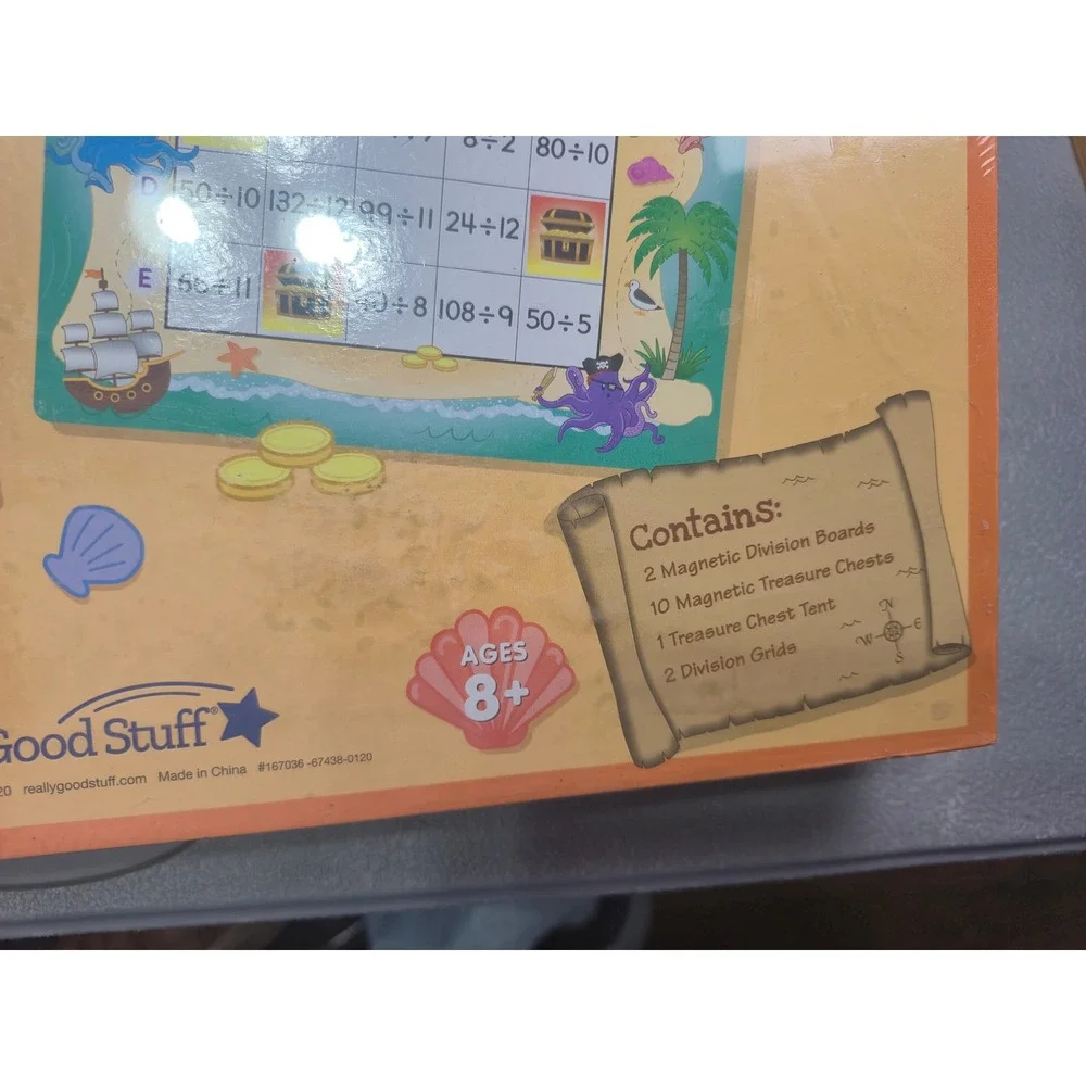 Really Good Stuff Treasure Chest Division Game Math Educational Pirate Theme NEW